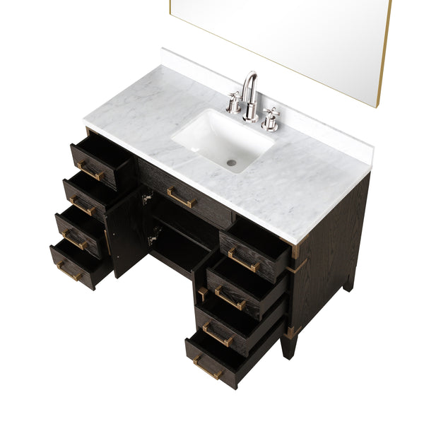 Lexora Collection Laurel 48 inch Double Bath Vanity and Carrara Marble Top - Luxe Bathroom Vanities