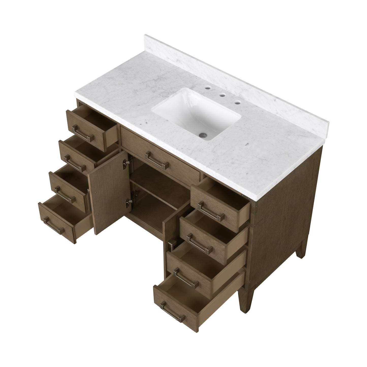 Lexora Collection Laurel 48 inch Double Bath Vanity and Carrara Marble Top - Luxe Bathroom Vanities