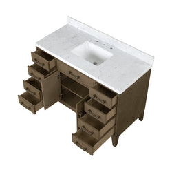 Lexora Collection Laurel 48 inch Double Bath Vanity and Carrara Marble Top - Luxe Bathroom Vanities