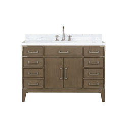 Lexora Collection Laurel 48 inch Double Bath Vanity and Carrara Marble Top - Luxe Bathroom Vanities