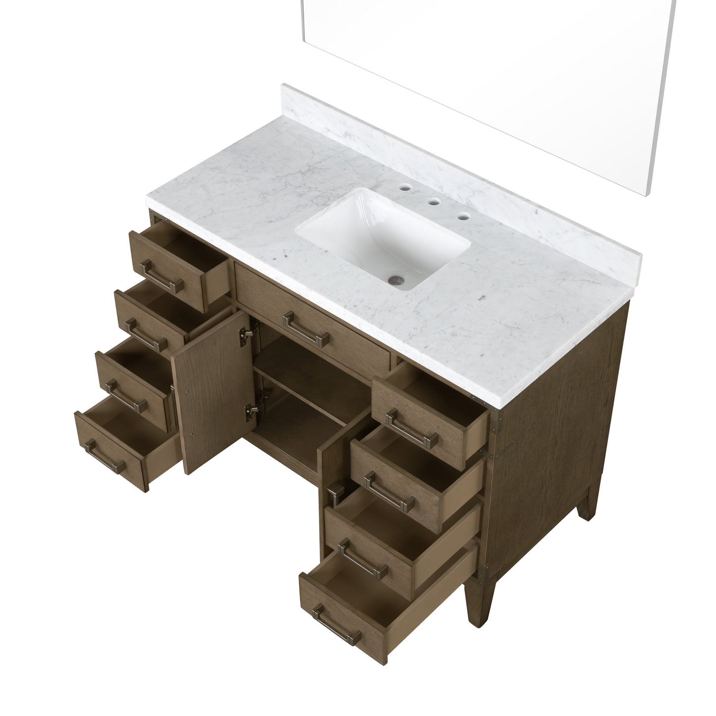 Lexora Collection Laurel 48 inch Double Bath Vanity and Carrara Marble Top - Luxe Bathroom Vanities