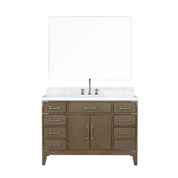 Lexora Collection Laurel 48 inch Double Bath Vanity and Carrara Marble Top - Luxe Bathroom Vanities