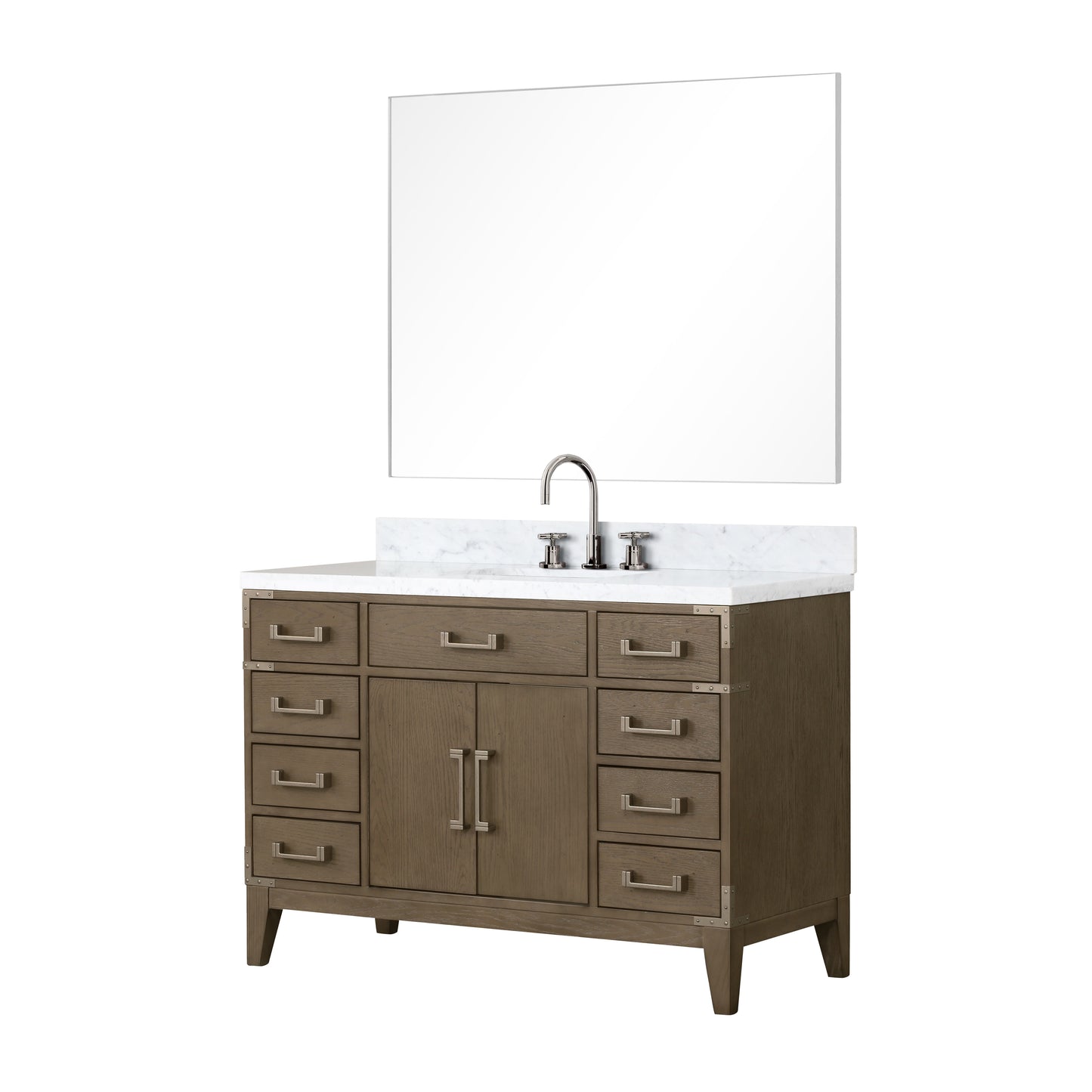 Lexora Collection Laurel 48 inch Double Bath Vanity and Carrara Marble Top - Luxe Bathroom Vanities