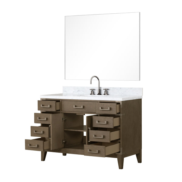 Lexora Collection Laurel 48 inch Double Bath Vanity and Carrara Marble Top - Luxe Bathroom Vanities