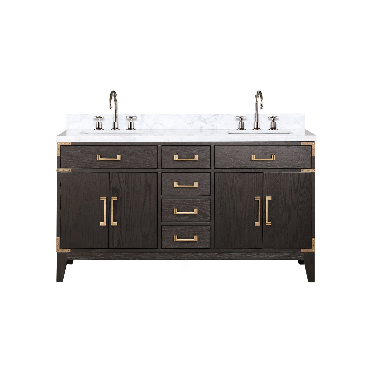 Lexora Collection Laurel 60 inch Double Bath Vanity and Carrara Marble Top - Luxe Bathroom Vanities