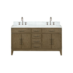 Lexora Collection Laurel 60 inch Double Bath Vanity and Carrara Marble Top - Luxe Bathroom Vanities