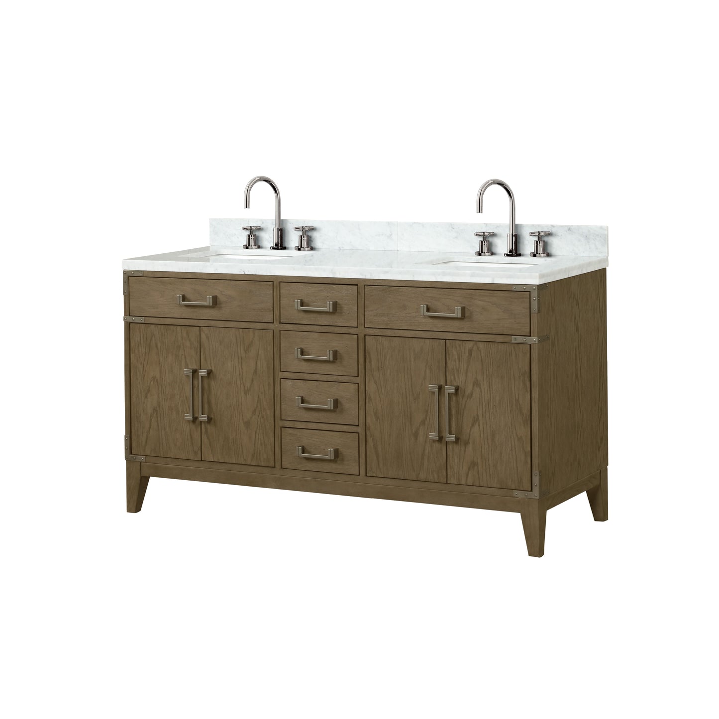 Lexora Collection Laurel 60 inch Double Bath Vanity and Carrara Marble Top - Luxe Bathroom Vanities