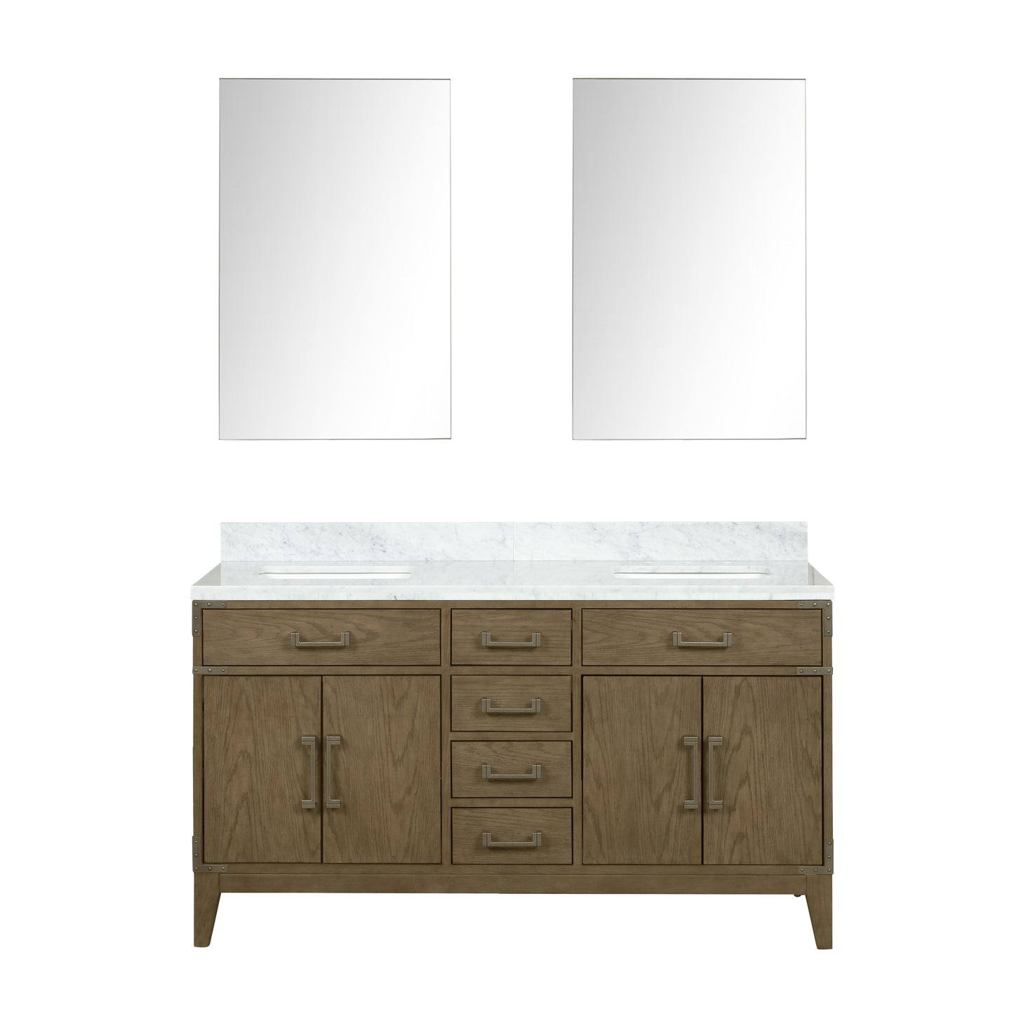 Lexora Collection Laurel 60 inch Double Bath Vanity and Carrara Marble Top - Luxe Bathroom Vanities