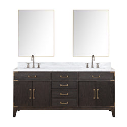 Lexora Collection Laurel 72 inch Double Bath Vanity and Carrara Marble Top - Luxe Bathroom Vanities