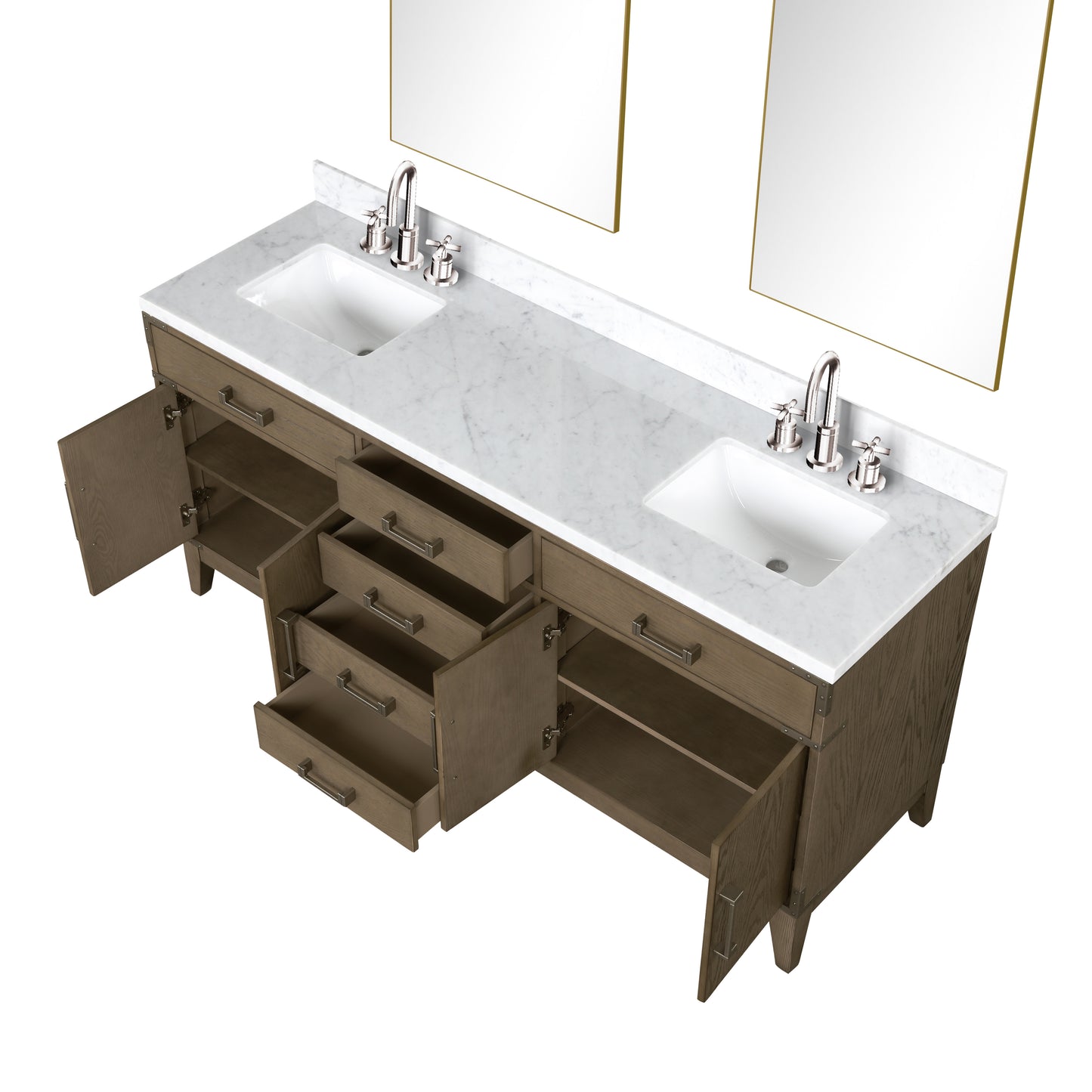 Lexora Collection Laurel 72 inch Double Bath Vanity and Carrara Marble Top - Luxe Bathroom Vanities