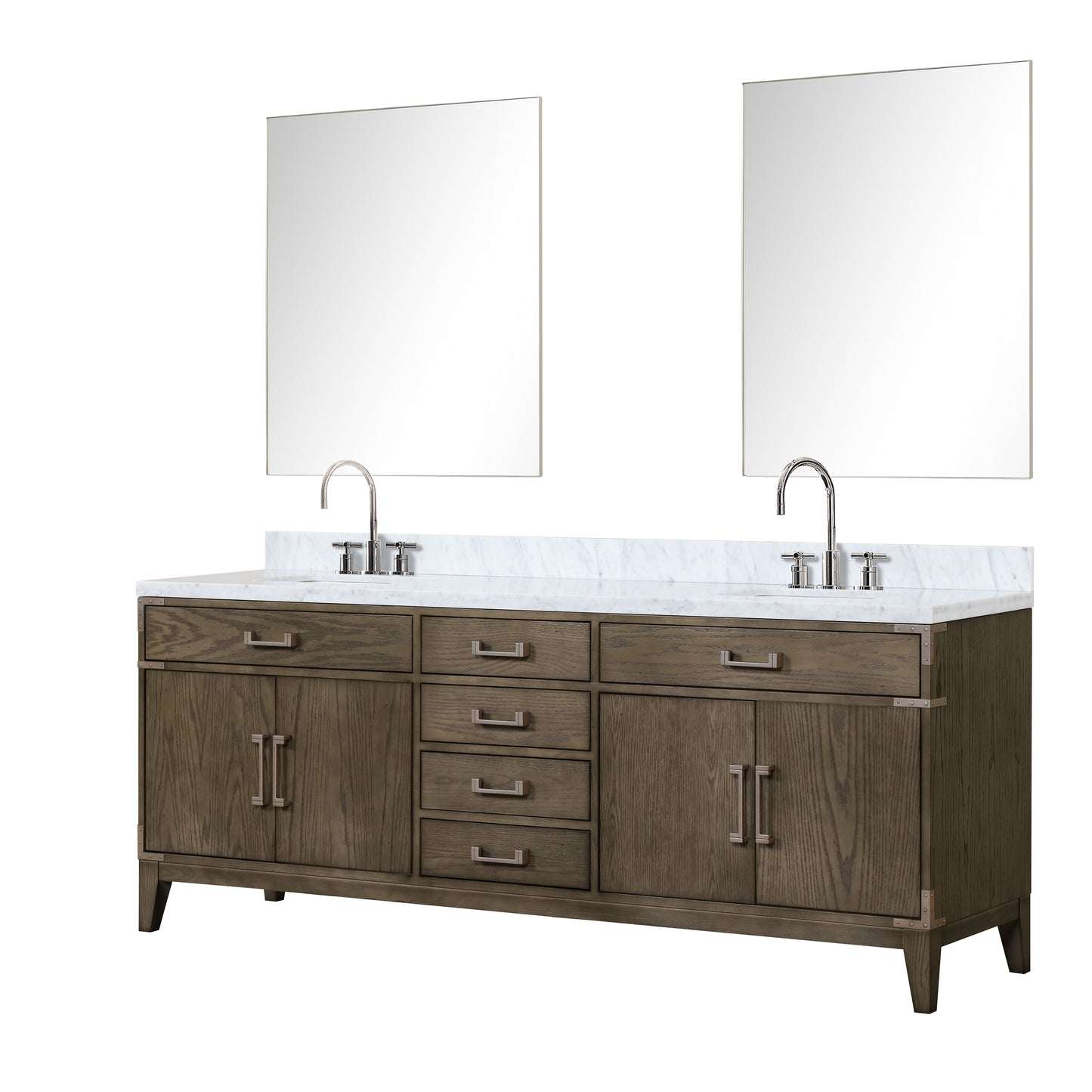 Lexora Collection Laurel 84 inch Double Bath Vanity and Carrara Marble Top - Luxe Bathroom Vanities
