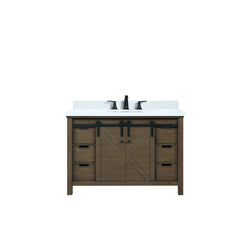 Lexora Collection Marsyas 48 inch Bath Vanity, Cultured Marble Countertop and Faucet Set - Luxe Bathroom Vanities