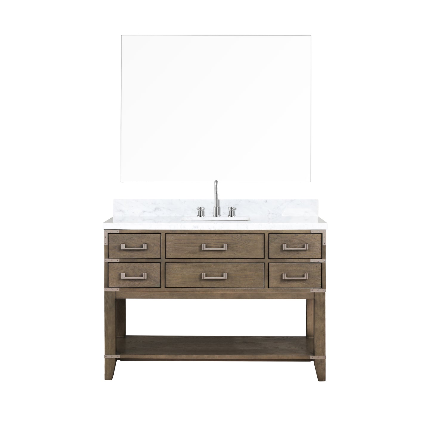 Lexora Collection Norwalk 48 inch Single Bath Vanity and Carrara Marble Top - Luxe Bathroom Vanities