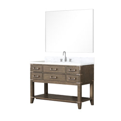 Lexora Collection Norwalk 48 inch Single Bath Vanity and Carrara Marble Top - Luxe Bathroom Vanities