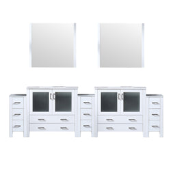 Lexora Collection Volez 108 inch Single Bath Vanity with Side Cabinets, and White Ceramic Top - Luxe Bathroom Vanities