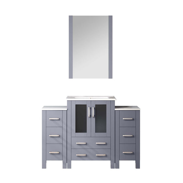 Lexora Collection Volez 48 inch Single Bath Vanity with Side Cabinets, and White Ceramic Top - Luxe Bathroom Vanities