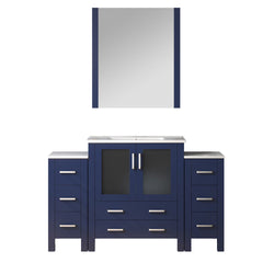 Lexora Collection Volez 54 inch Single Bath Vanity with Side Cabinets, and White Ceramic Top - Luxe Bathroom Vanities