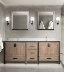 Lexora Collection Ziva 84 inch Double Bath Vanity and Cultured Marble Top - Luxe Bathroom Vanities