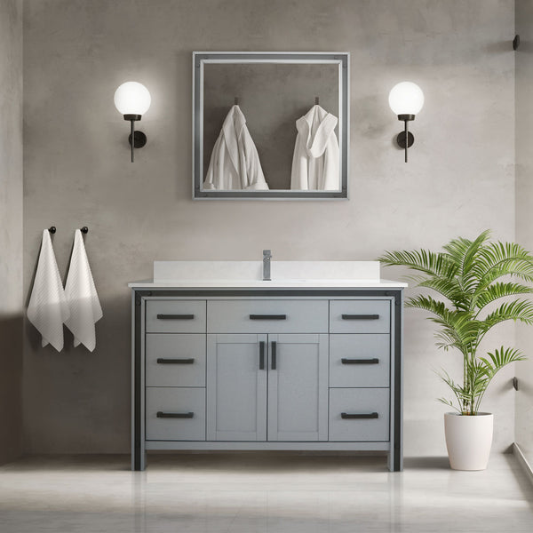 Lexora Collection Ziva 48 inch Single Bath Vanity and Cultured Marble Top - Luxe Bathroom Vanities