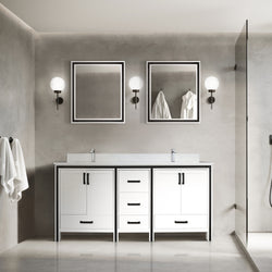 Lexora Collection Ziva 72 inch Double Bath Vanity and Cultured Marble Top - Luxe Bathroom Vanities