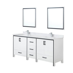 Lexora Collection Ziva 80 inch Double Bath Vanity and White Quartz Top - Luxe Bathroom Vanities