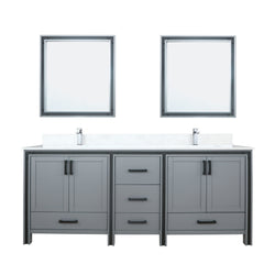 Lexora Collection Ziva 80 inch Double Bath Vanity and Cultured Marble Top - Luxe Bathroom Vanities