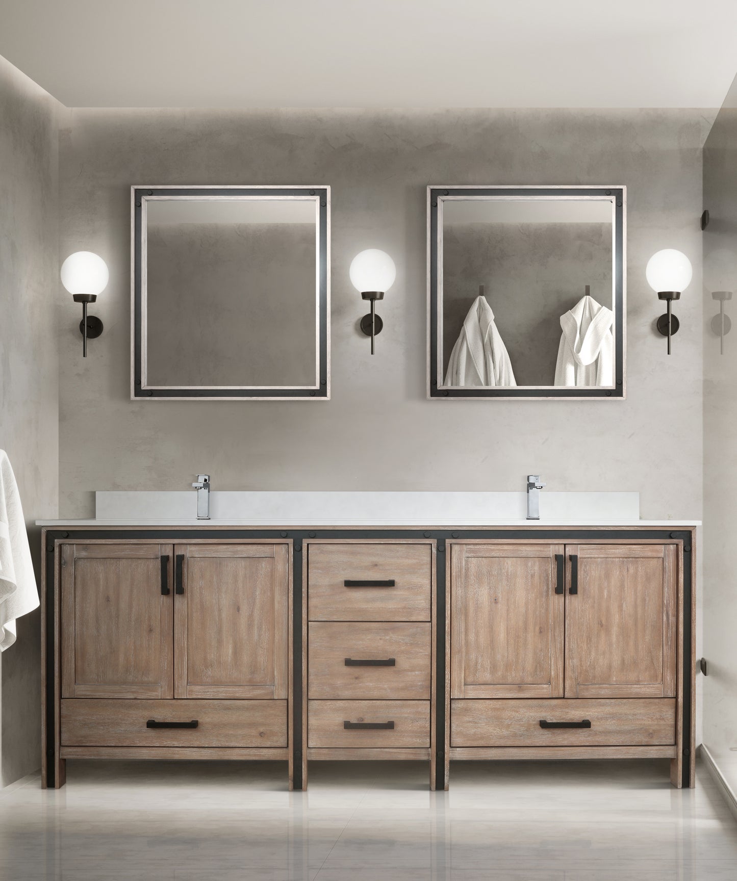 Lexora Collection Ziva 84 inch Double Bath Vanity - Luxe Bathroom Vanities