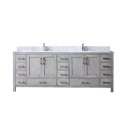 Lexora Collection Jacques 84 inch Double Bath Vanity, Top, and Faucet Set - Luxe Bathroom Vanities
