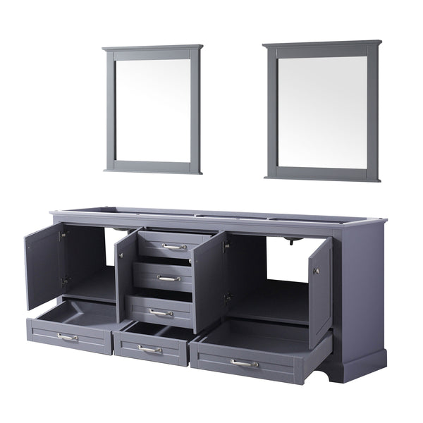 Lexora Collection Dukes 80 inch Double Bath Vanity and 30 inch Mirrors - Luxe Bathroom Vanities