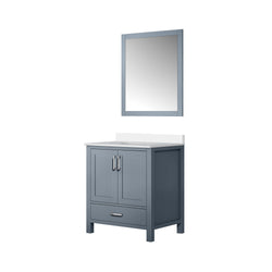 Lexora Collection Jacques 30 inch Bath Vanity, Top, and 28 inch Mirror - Luxe Bathroom Vanities