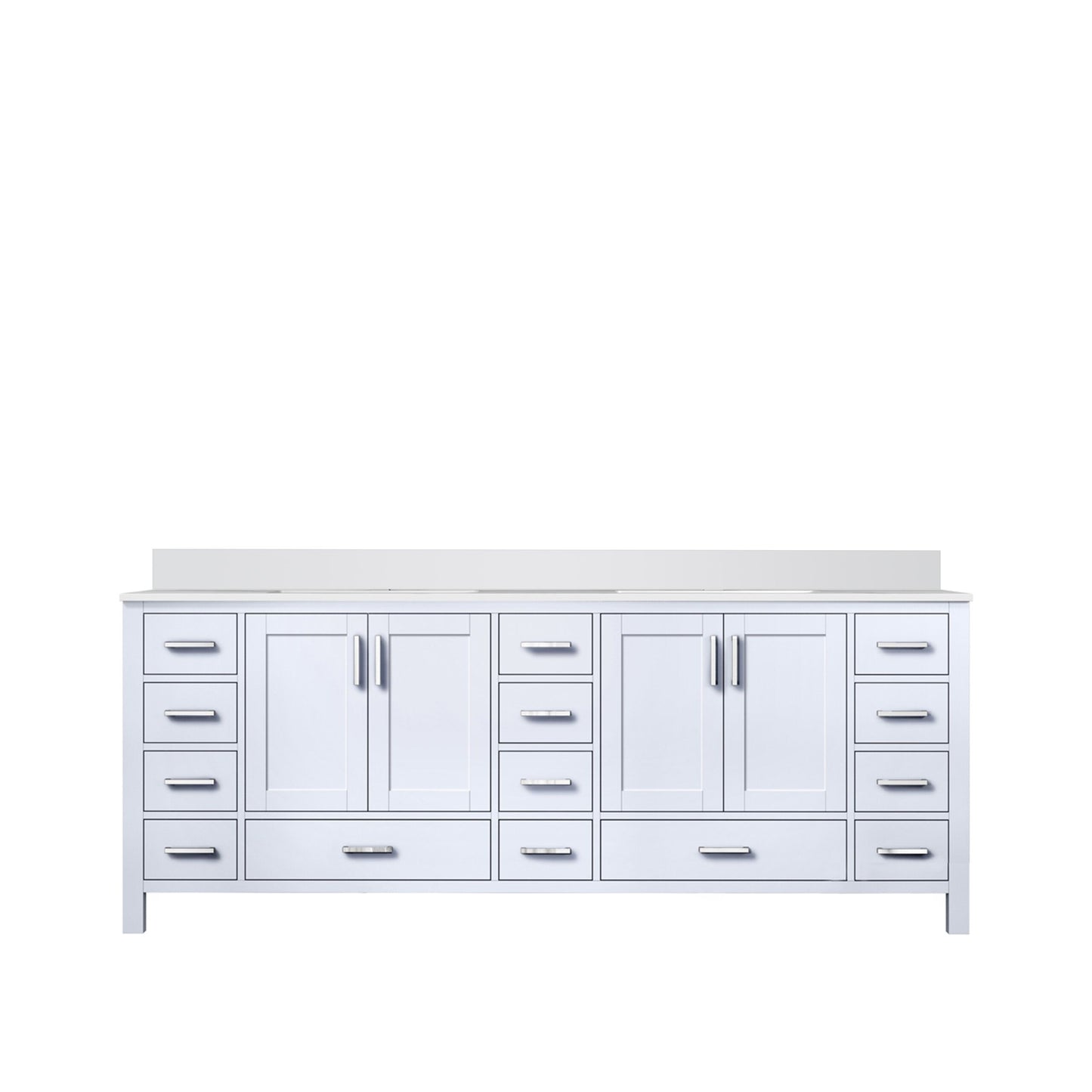 Lexora Collection Jacques 84 inch Double Bath Vanity and White Quartz Top - Luxe Bathroom Vanities