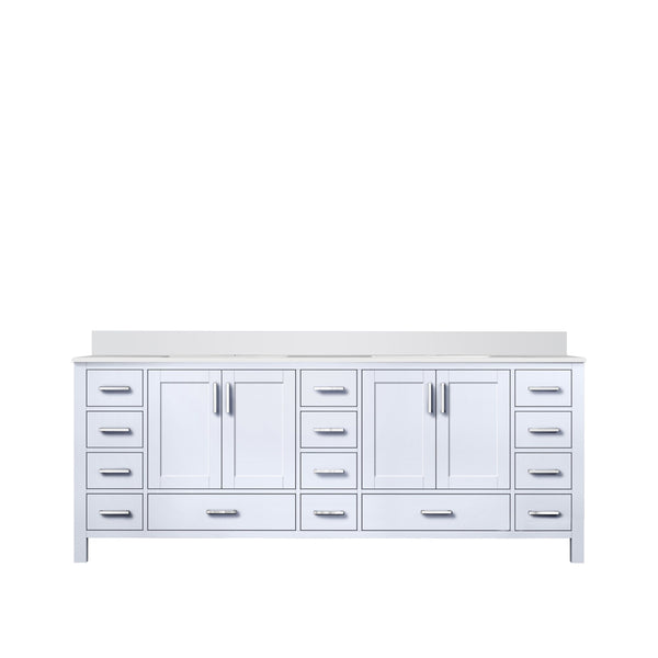 Lexora Collection Jacques 84 inch Double Bath Vanity and White Quartz Top - Luxe Bathroom Vanities