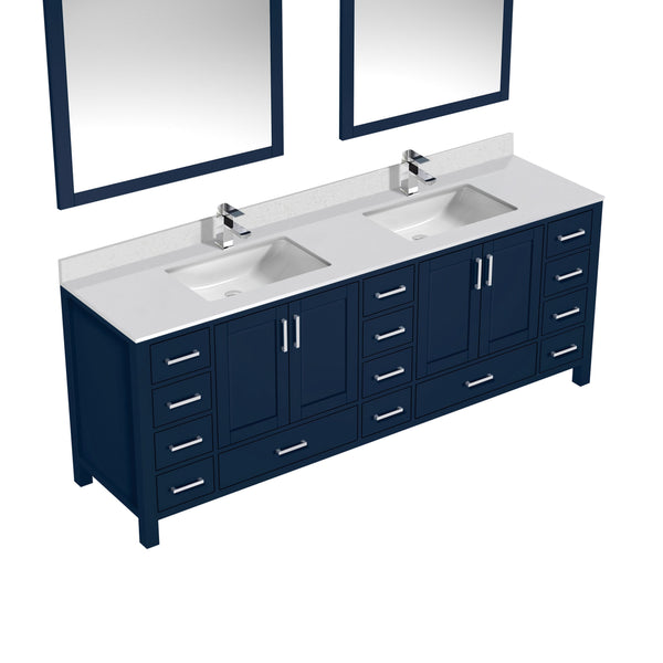 Lexora Collection Jacques 84 inch Double Bath Vanity, Top, Faucet Set, and 34 inch Mirrors - Luxe Bathroom Vanities