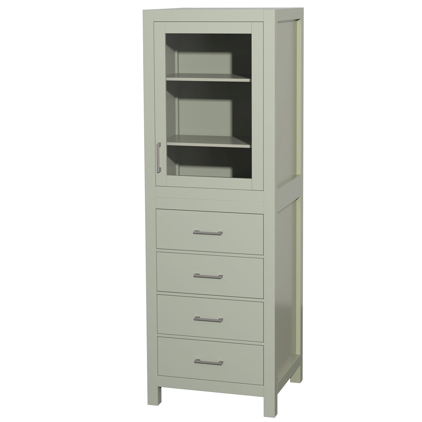 Wyndham Sheffield 24" Linen Tower with Shelved Cabinet Storage and 4 Drawers - Luxe Bathroom Vanities