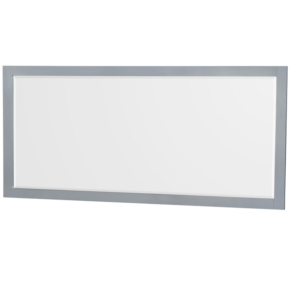 Wyndham Collection Sheffield 80 Inch Double Bathroom Vanity in Gray, Marble Countertop, Undermount Square Sinks, 24 and 70 Inch Mirrors - Luxe Bathroom Vanities