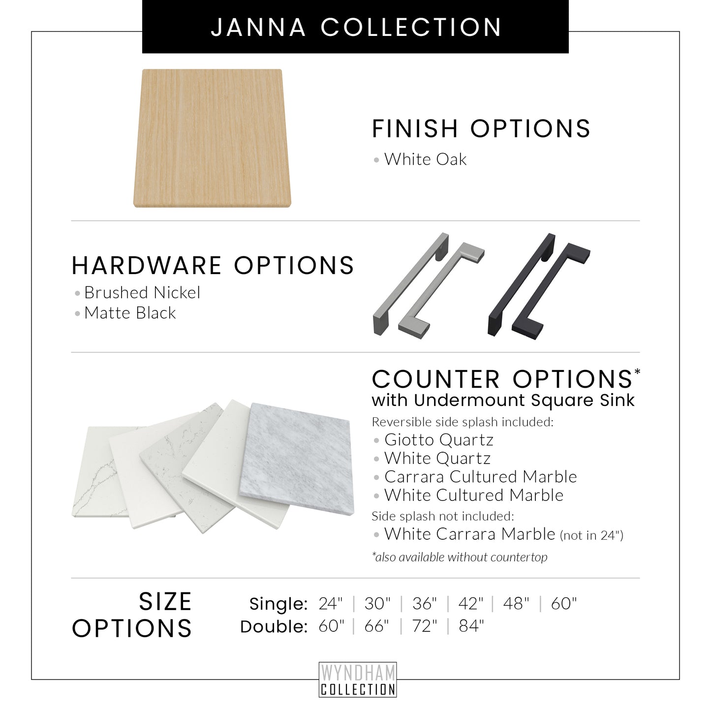 Wyndham Janna 60 Inch Double Bathroom Vanity in White Oak No Countertop No Sink - Luxe Bathroom Vanities