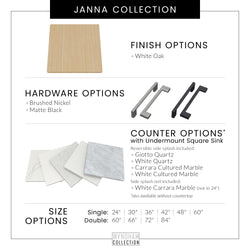 Wyndham Janna 60 Inch Double Bathroom Vanity in White Oak No Countertop No Sink - Luxe Bathroom Vanities