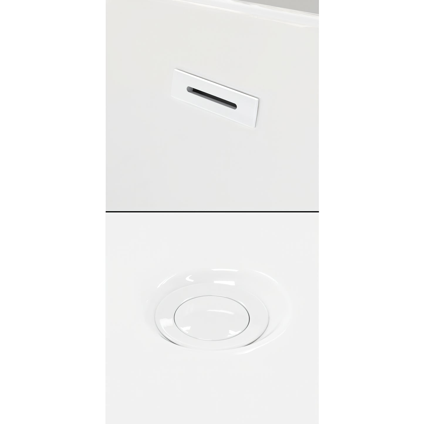 Wyndham Collection Brooklyn 67 Inch Freestanding Bathtub in White with Floor Mounted Faucet, Drain ,Overflow Trim - Luxe Bathroom Vanities