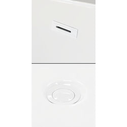 Wyndham Collection Brooklyn 67 Inch Freestanding Bathtub in White with Floor Mounted Faucet, Drain ,Overflow Trim - Luxe Bathroom Vanities