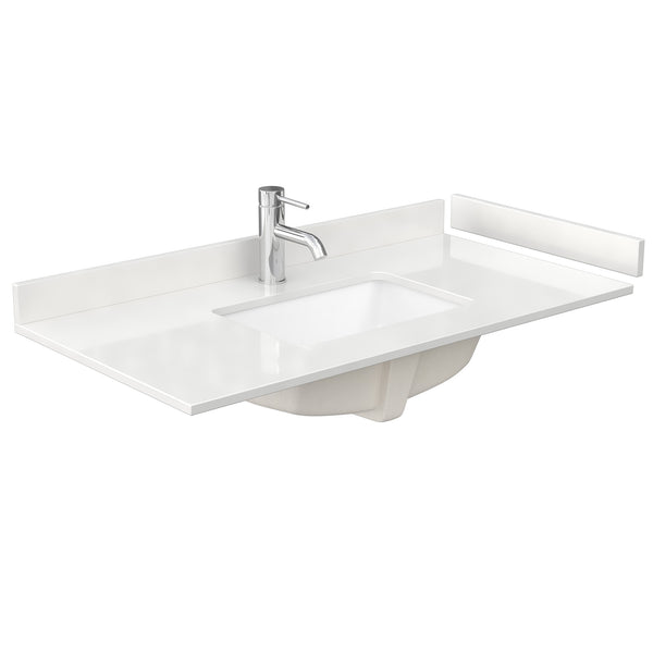 Wyndham Janna 42 Inch Single Bathroom Vanity in White Oak