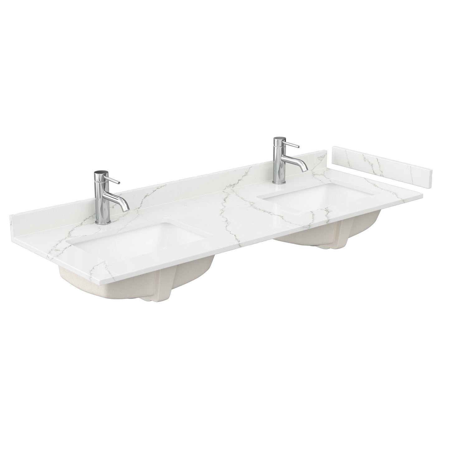 Wyndham Janna 60 Inch Double Bathroom Vanity in White Oak - Luxe Bathroom Vanities