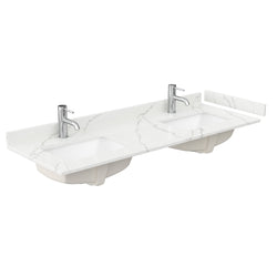 Wyndham Janna 60 Inch Double Bathroom Vanity in White Oak - Luxe Bathroom Vanities