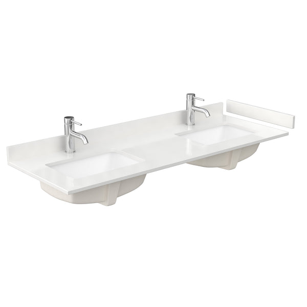 Wyndham Janna 60 Inch Double Bathroom Vanity in White Oak - Luxe Bathroom Vanities
