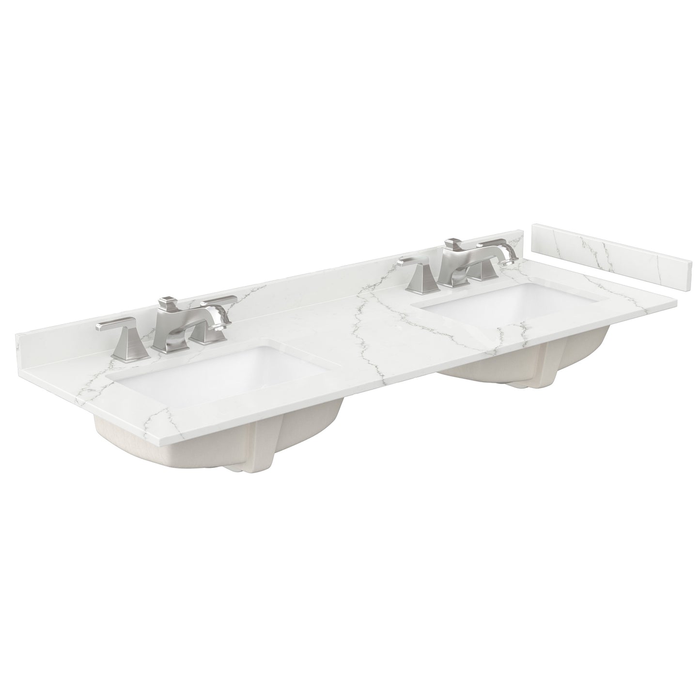 Wyndham Janna 60 Inch Double Bathroom Vanity in White Oak - Luxe Bathroom Vanities