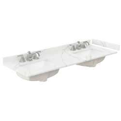 Wyndham Janna 60 Inch Double Bathroom Vanity in White Oak - Luxe Bathroom Vanities