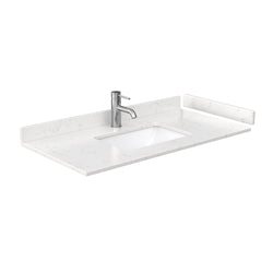 Wyndham Collection Maroni 42 Inch Single Bathroom Vanity in Light Straw, Carrara Cultured Marble Countertop, Undermount Square Sink - Luxe Bathroom Vanities