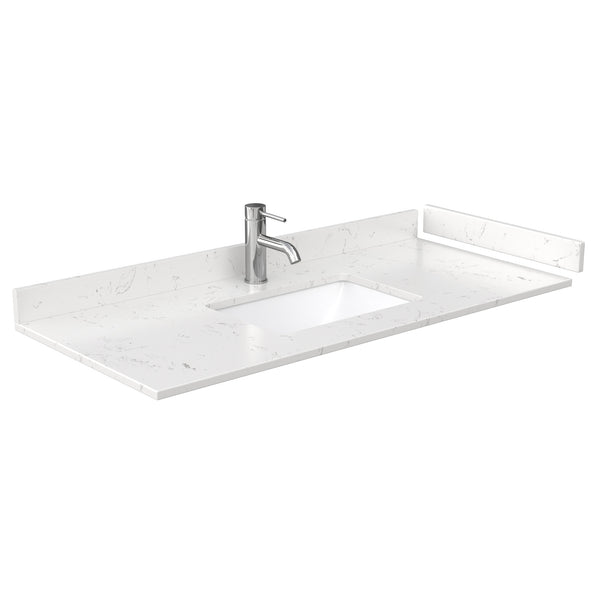 Wyndham Collection Maroni 48 Inch Single Bathroom Vanity in Light Straw, Carrara Cultured Marble Countertop, Undermount Square Sink - Luxe Bathroom Vanities