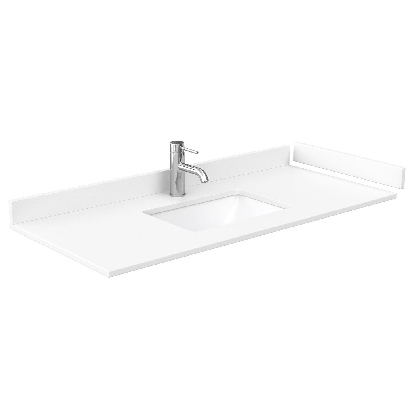 Wyndham Collection Miranda 48 Inch Single Bathroom Vanity in White, Marble Countertop, Undermount Square Sink, Matte Black Trim, 46 Inch Mirror - Luxe Bathroom Vanities