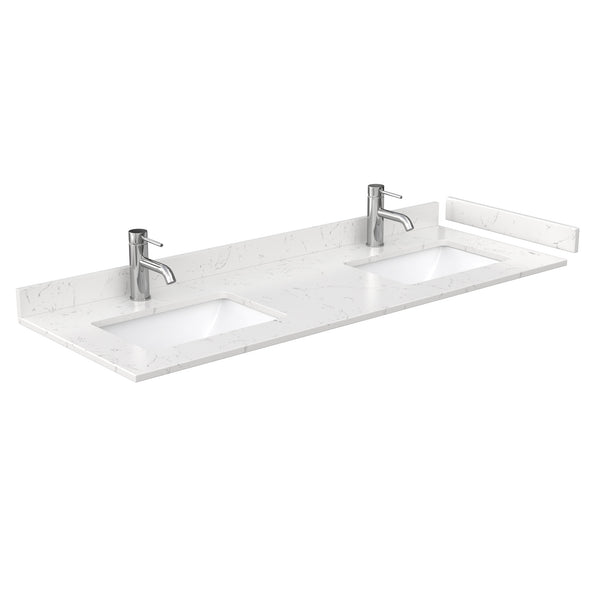 Wyndham Janna 60 Inch Double Bathroom Vanity in White Oak - Luxe Bathroom Vanities