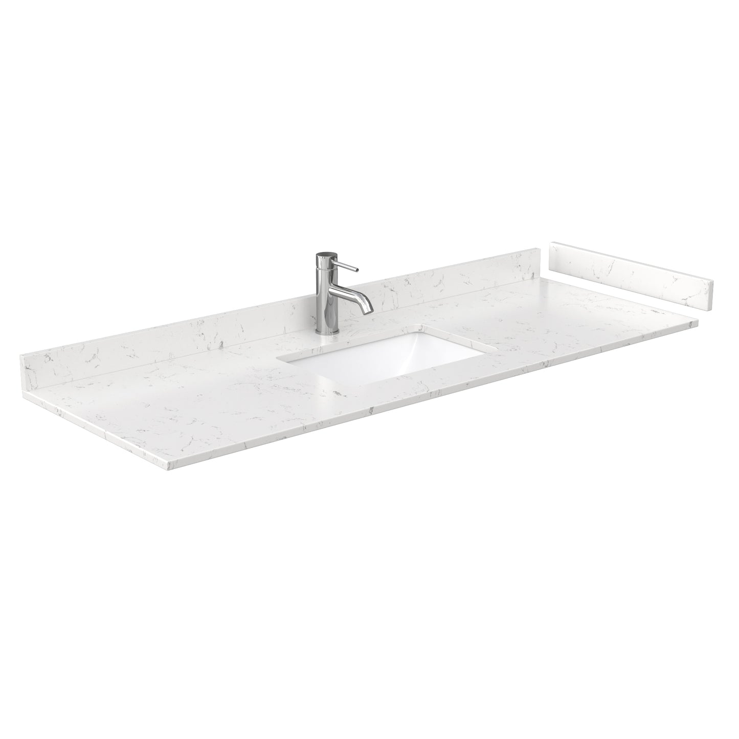 Wyndham Collection Sheffield 60 Inch Single Bathroom Vanity in White, Marble Countertop, Undermount Square Sink, 58 Inch Mirror - Luxe Bathroom Vanities